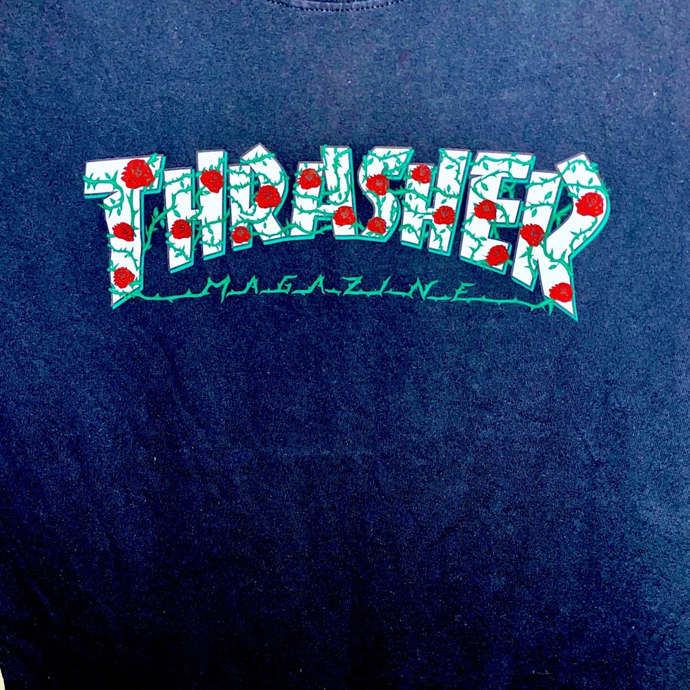 Thrasher Magazine Unisex Pink Graphic Short Sleeve T-Shirt Tee Women's Medium